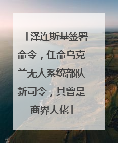 泽连斯基签署命令，任命乌克兰无人系统部队新司令，其曾是商界大佬