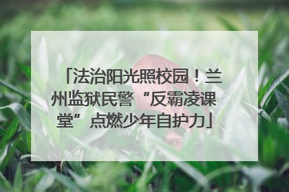 法治阳光照校园！兰州监狱民警“反霸凌课堂”点燃少年自护力