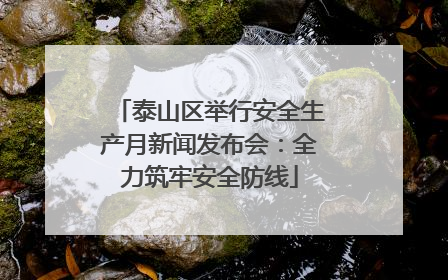 泰山区举行安全生产月新闻发布会：全力筑牢安全防线