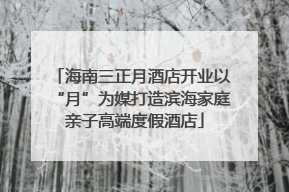 海南三正月酒店开业以“月”为媒打造滨海家庭亲子高端度假酒店
