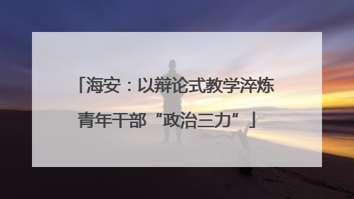 海安：以辩论式教学淬炼青年干部“政治三力”