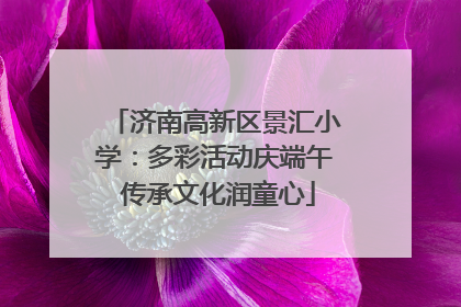 济南高新区景汇小学：多彩活动庆端午 传承文化润童心