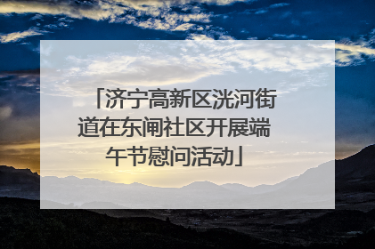 济宁高新区洸河街道在东闸社区开展端午节慰问活动