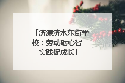 济源济水东街学校：劳动砺心智 实践促成长
