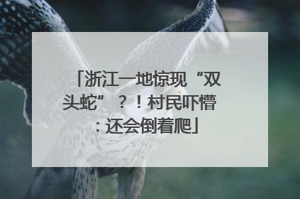 浙江一地惊现“双头蛇”？！村民吓懵：还会倒着爬