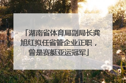 湖南省体育局副局长龚旭红拟任省管企业正职，曾是赛艇亚运冠军