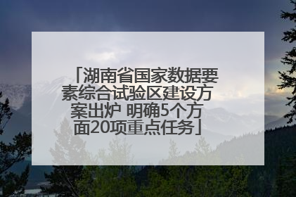 湖南省国家数据要素综合试验区建设方案出炉 明确5个方面20项重点任务