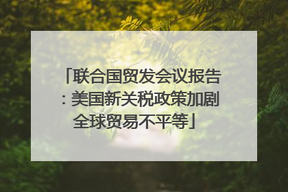 联合国贸发会议报告：美国新关税政策加剧全球贸易不平等