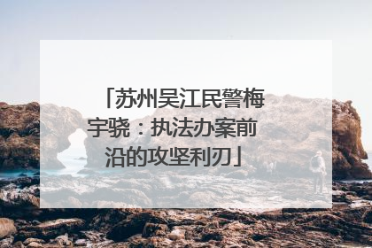苏州吴江民警梅宇骁：执法办案前沿的攻坚利刃