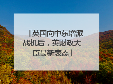 英国向中东增派战机后，英财政大臣最新表态