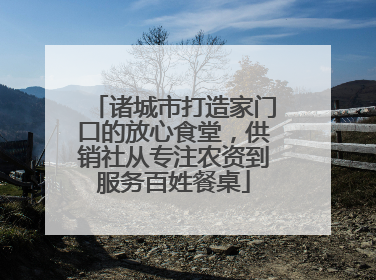诸城市打造家门口的放心食堂，供销社从专注农资到服务百姓餐桌