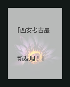 西安考古最新发现！
