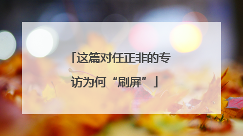 这篇对任正非的专访为何“刷屏”