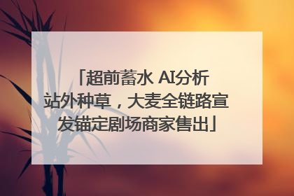 超前蓄水 AI分析 站外种草，大麦全链路宣发锚定剧场商家售出
