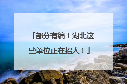 部分有编！湖北这些单位正在招人！