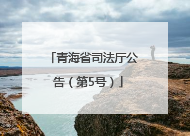 青海省司法厅公告（第5号）