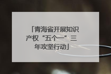 青海省开展知识产权“五个一”三年攻坚行动