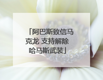 阿巴斯致信马克龙 支持解除哈马斯武装