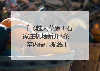 飞越大草原！石家庄机场新开3条至内蒙古航线