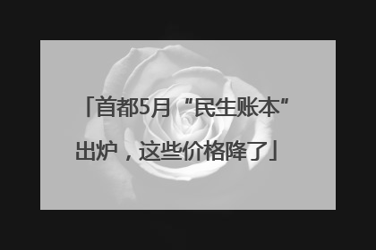首都5月“民生账本”出炉，这些价格降了