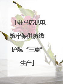 驻马店供电筑牢保供防线护航“三夏”生产