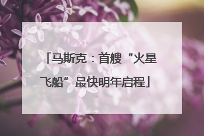 马斯克：首艘“火星飞船”最快明年启程