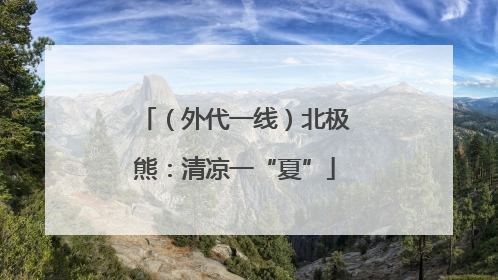 （外代一线）北极熊：清凉一“夏”