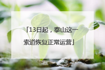13日起，泰山这一索道恢复正常运营