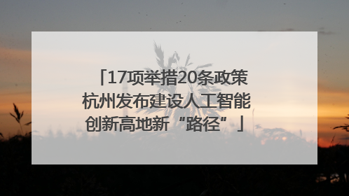 17项举措20条政策 杭州发布建设人工智能创新高地新“路径”