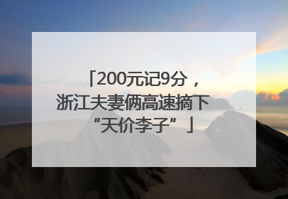 200元记9分，浙江夫妻俩高速摘下“天价李子”