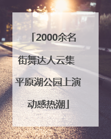 2000余名街舞达人云集 平原湖公园上演动感热潮