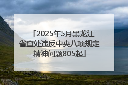 2025年5月黑龙江省查处违反中央八项规定精神问题805起