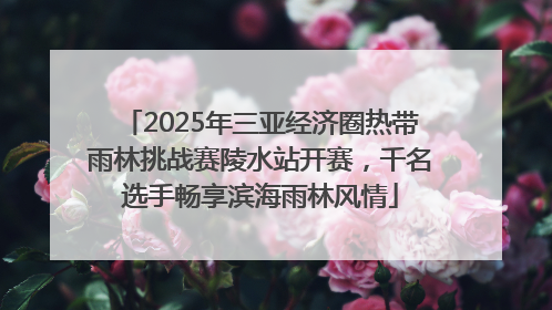 2025年三亚经济圈热带雨林挑战赛陵水站开赛，千名选手畅享滨海雨林风情