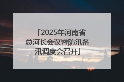 2025年河南省总河长会议暨防汛备汛调度会召开