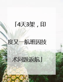 4天3架，印度又一航班因技术问题返航