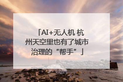 AI+无人机 杭州天空里也有了城市治理的“帮手”