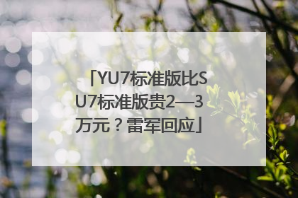 YU7标准版比SU7标准版贵2—3万元？雷军回应